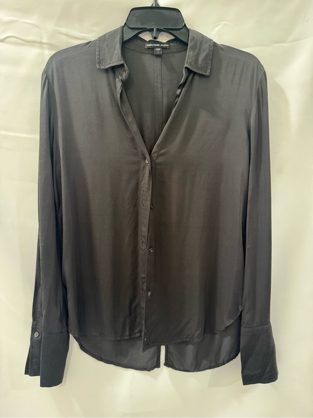 James Perse Black Long-Sleeve Button Down Shirt